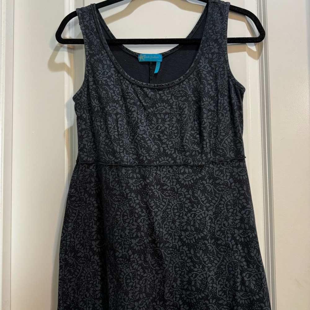 Fresh Produce Black Floral Sleeveless Dress Small Armpit To Armpit18” Length 44” - Picture 4 of 7